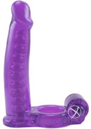 Dbl Penetrator Cockring - Purple
