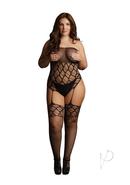 Straples Crotchles Teddy Stocking Qn Blk
